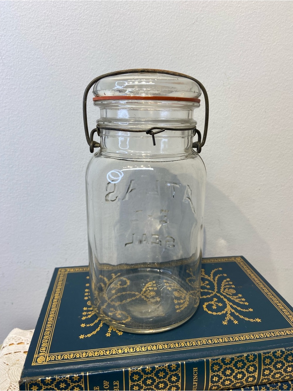 Vintage Atlas E-Z Seal Clear Glass Canning Jar with Glass Lid - Picture 3 of 8